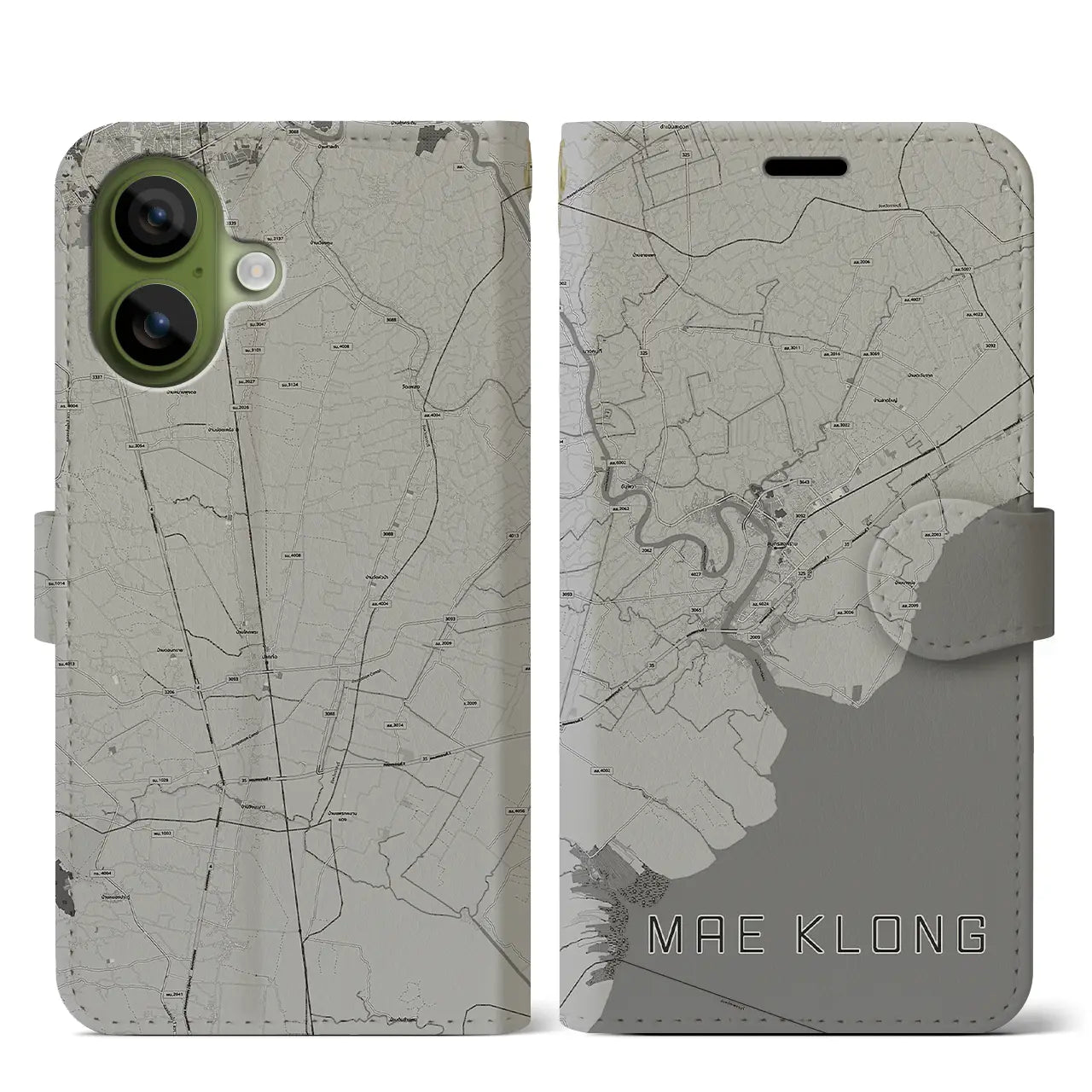 【メークロン(タイ)】地図柄iPhoneケース(手帳タイプ)