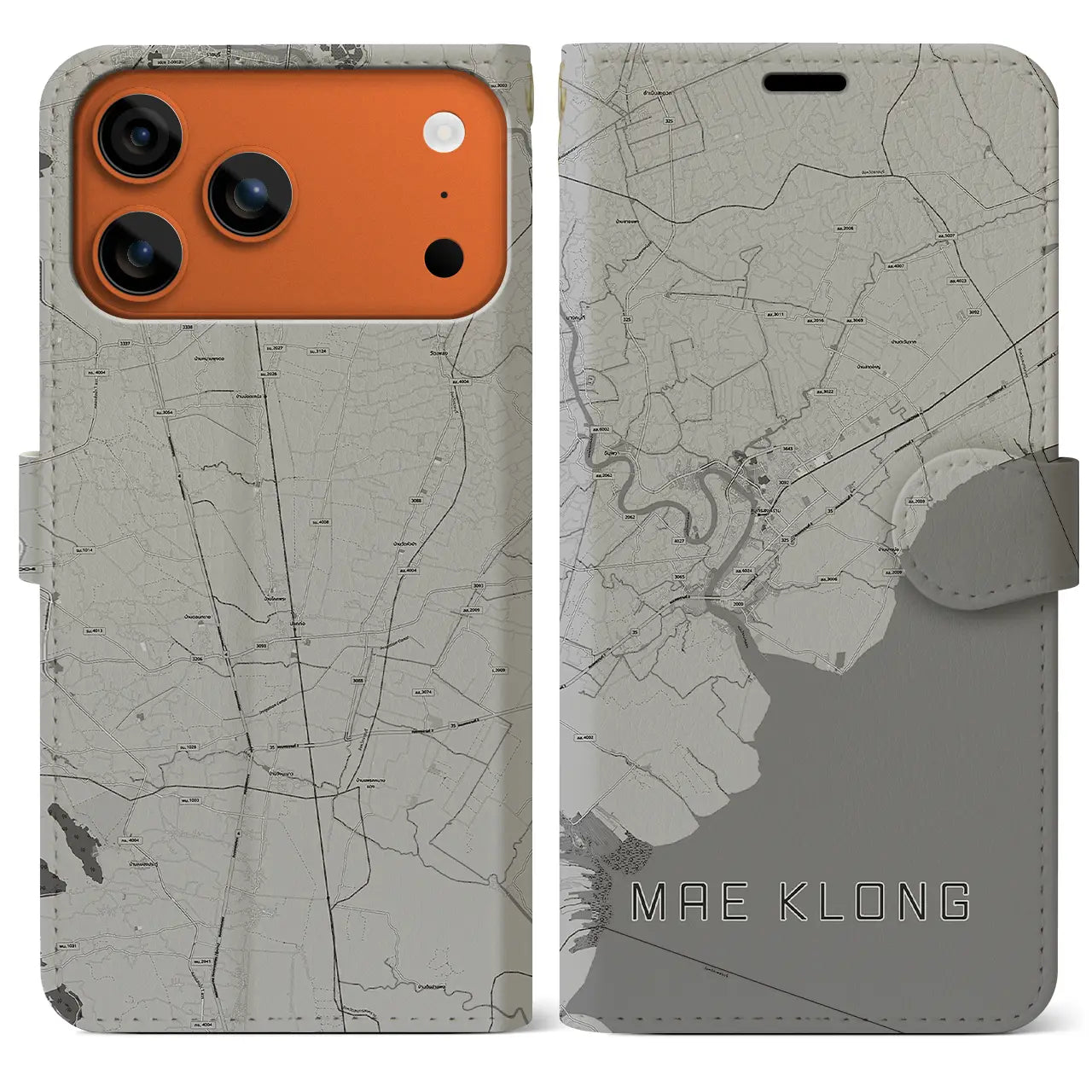 【メークロン(タイ)】地図柄iPhoneケース(手帳タイプ)