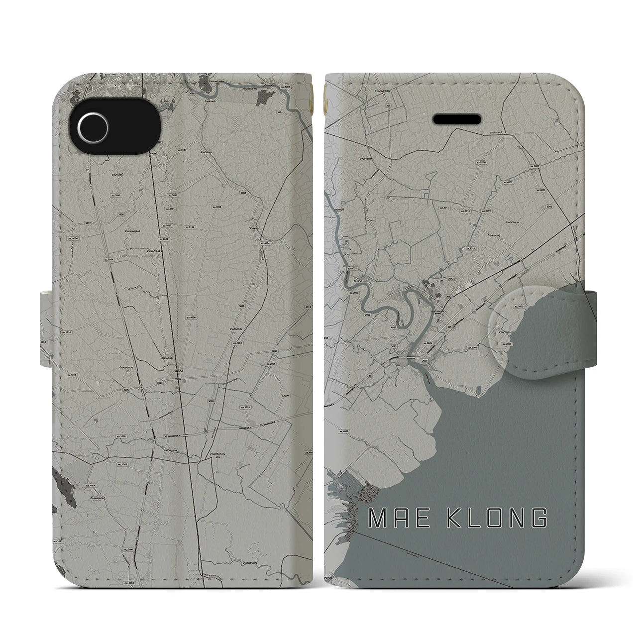 【メークロン(タイ)】地図柄iPhoneケース(手帳タイプ)