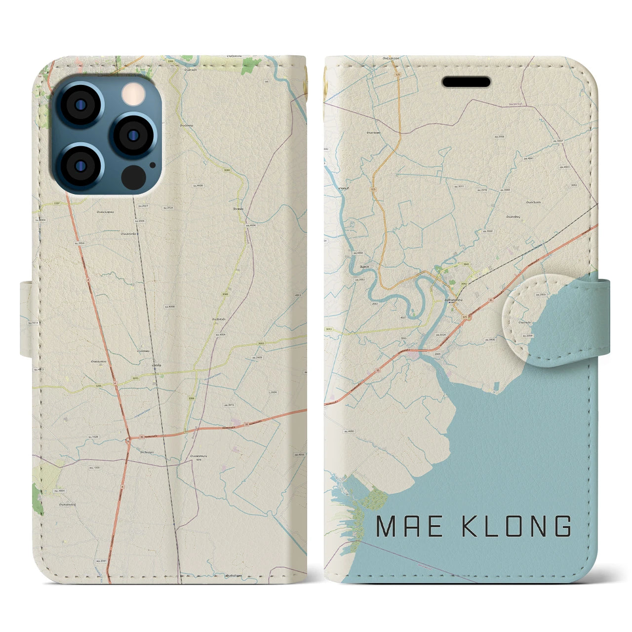【メークロン(タイ)】地図柄iPhoneケース(手帳タイプ)