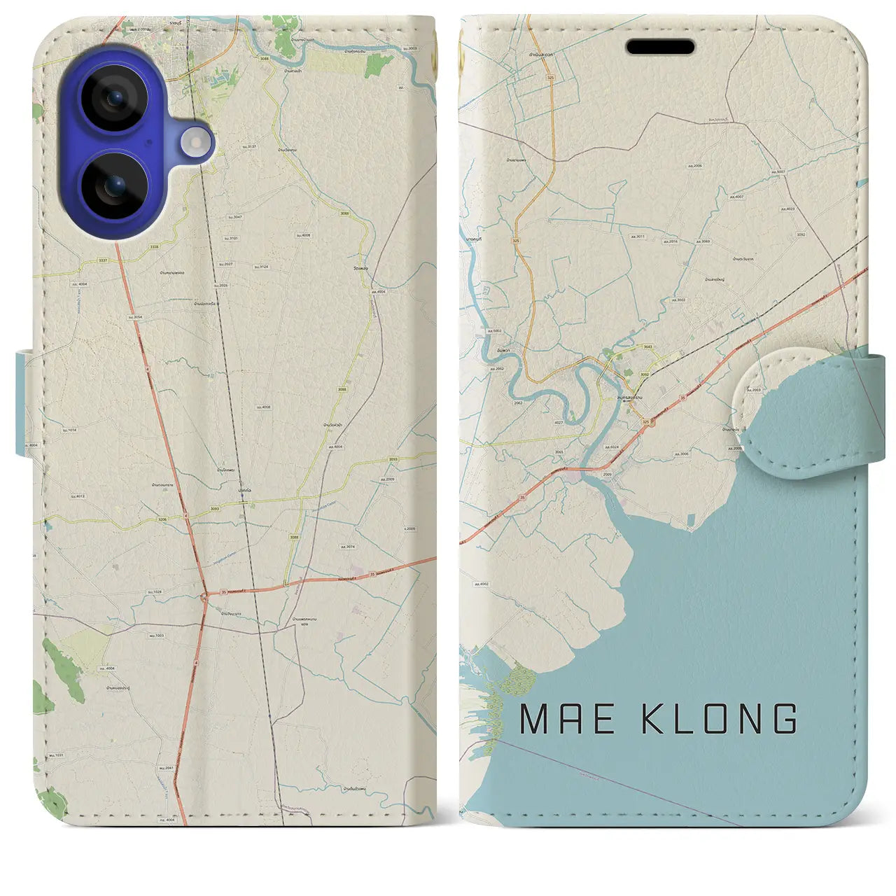 【メークロン(タイ)】地図柄iPhoneケース(手帳タイプ)