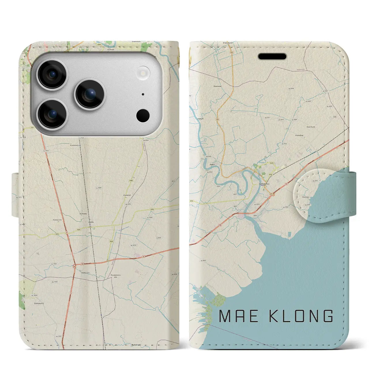 【メークロン(タイ)】地図柄iPhoneケース(手帳タイプ)