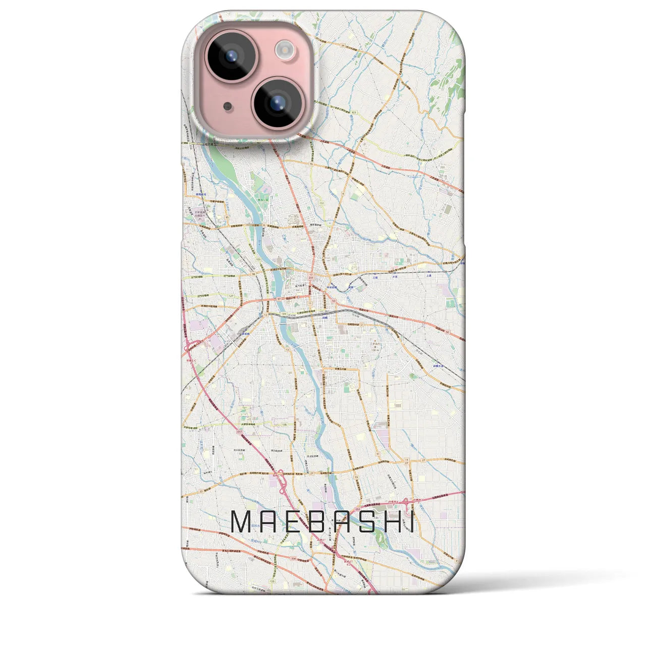 【前橋(群馬県)】地図柄iPhoneケース(バックカバータイプ)