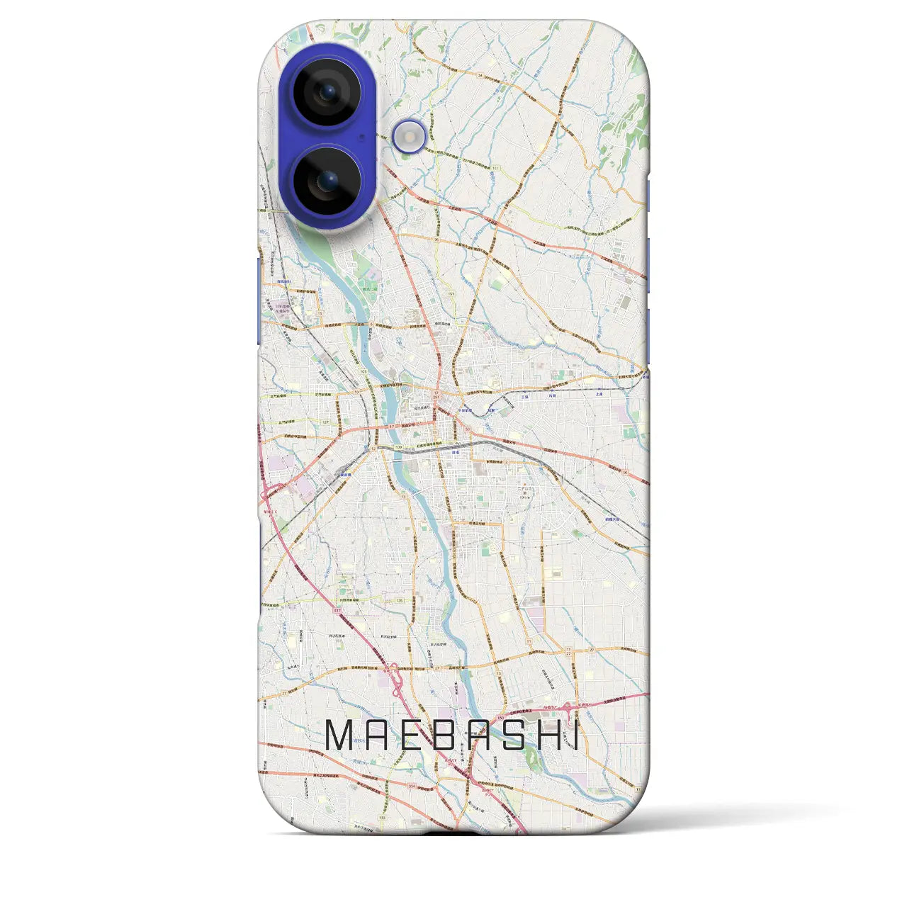 【前橋(群馬県)】地図柄iPhoneケース(バックカバータイプ)ナチュラル・iPhone 16 Pro Max 用