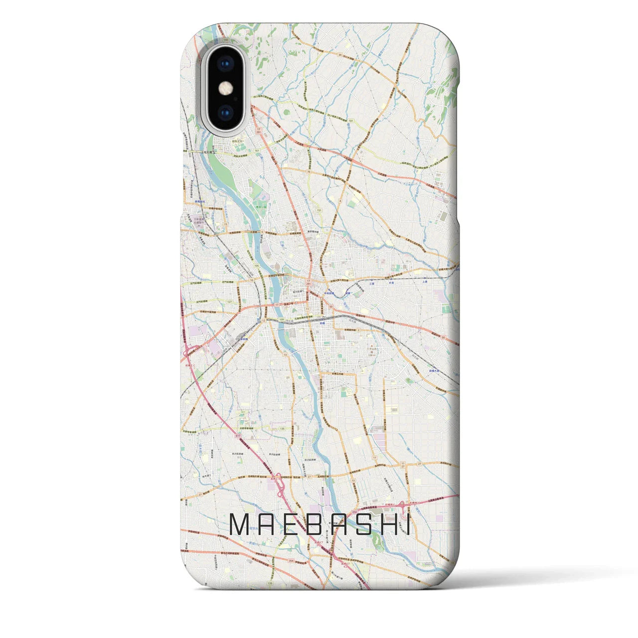 【前橋(群馬県)】地図柄iPhoneケース(バックカバータイプ)