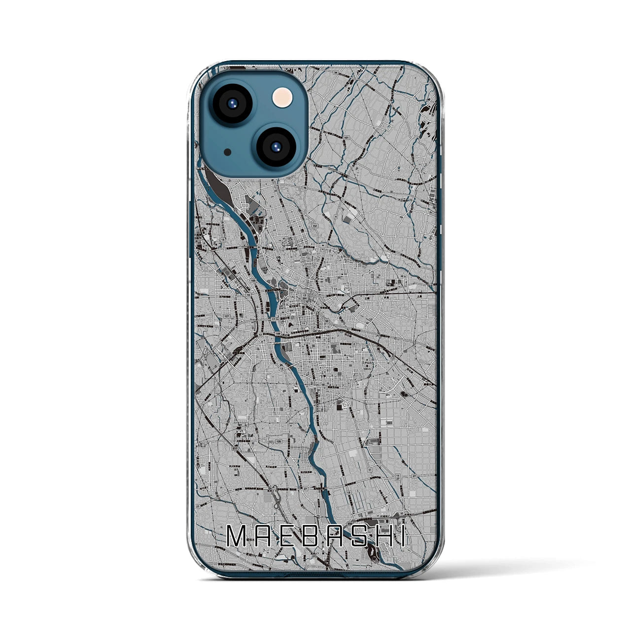 【前橋(群馬県)】地図柄iPhoneケース(クリアタイプ)