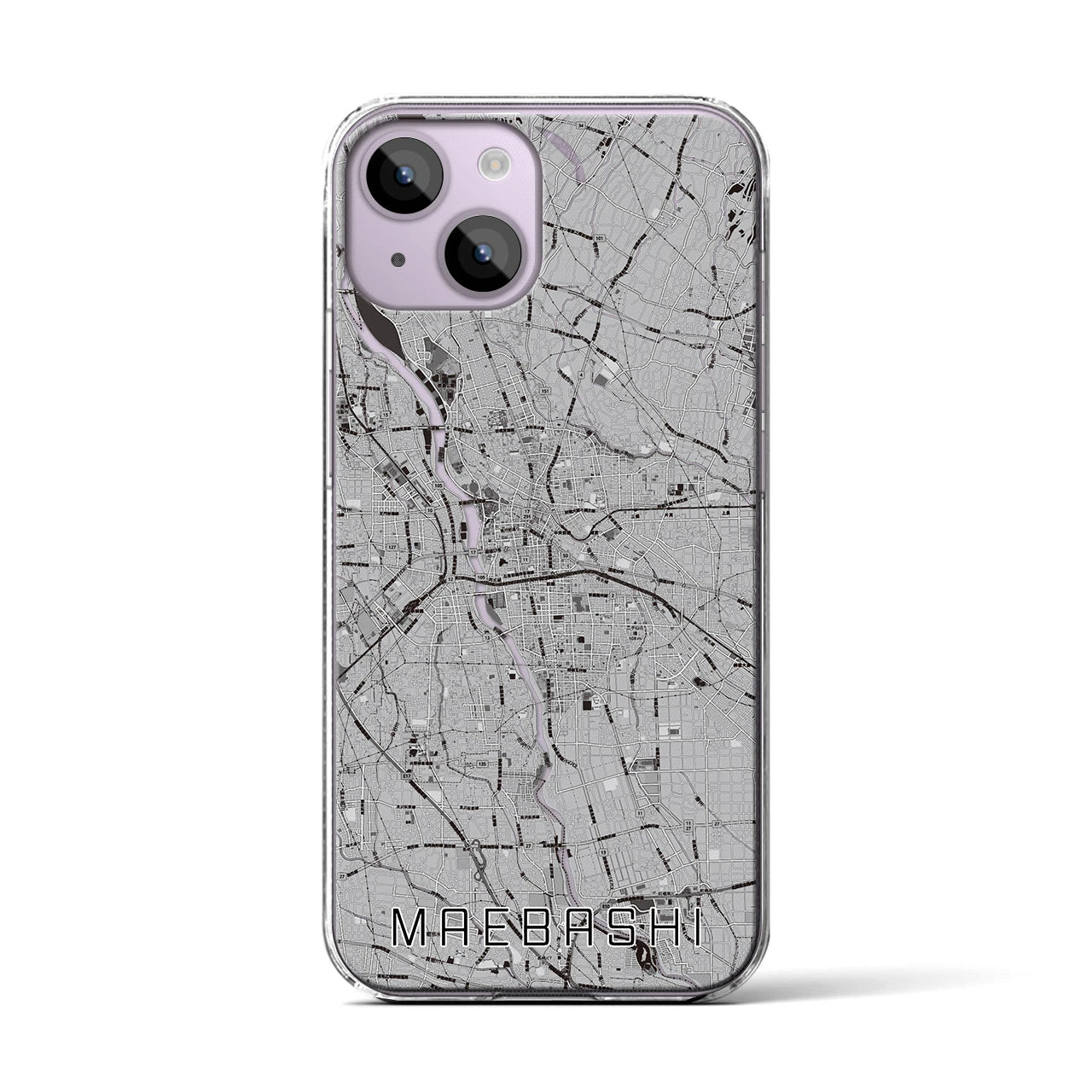 【前橋(群馬県)】地図柄iPhoneケース(クリアタイプ)