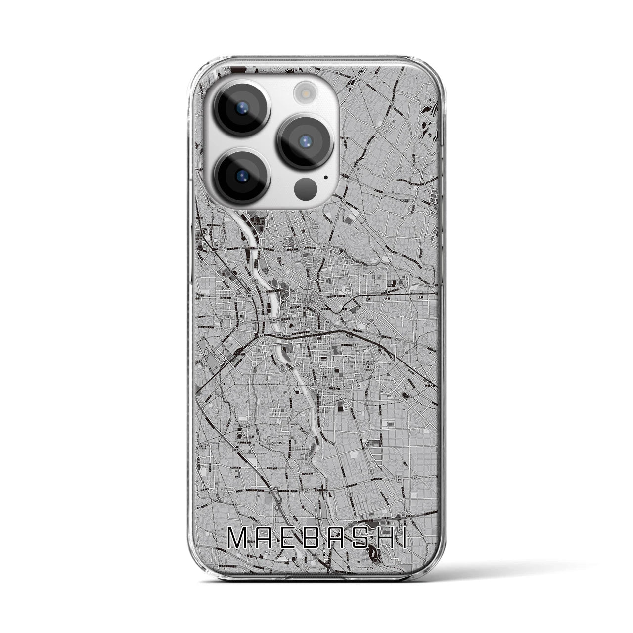 【前橋(群馬県)】地図柄iPhoneケース(クリアタイプ)