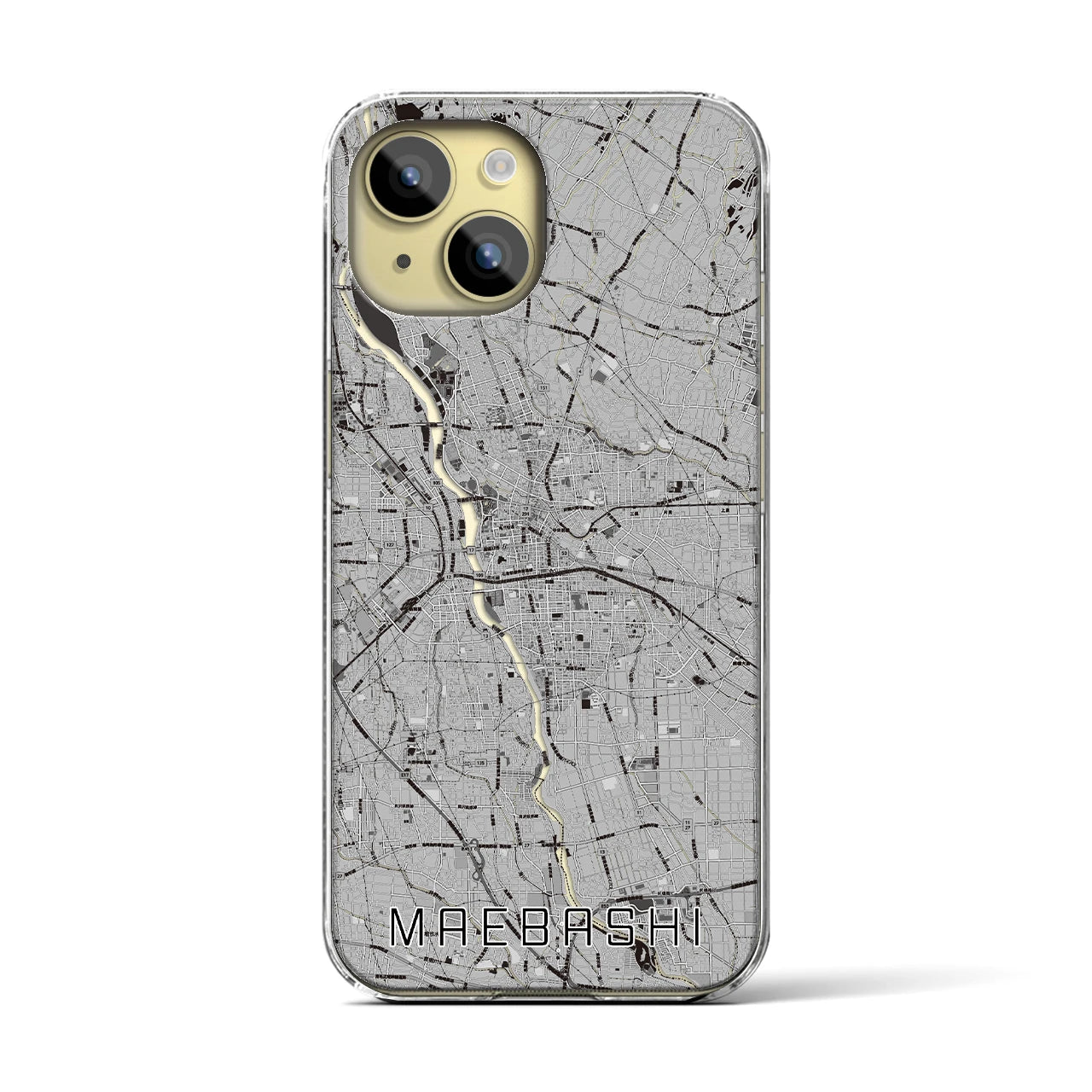 【前橋(群馬県)】地図柄iPhoneケース(クリアタイプ)