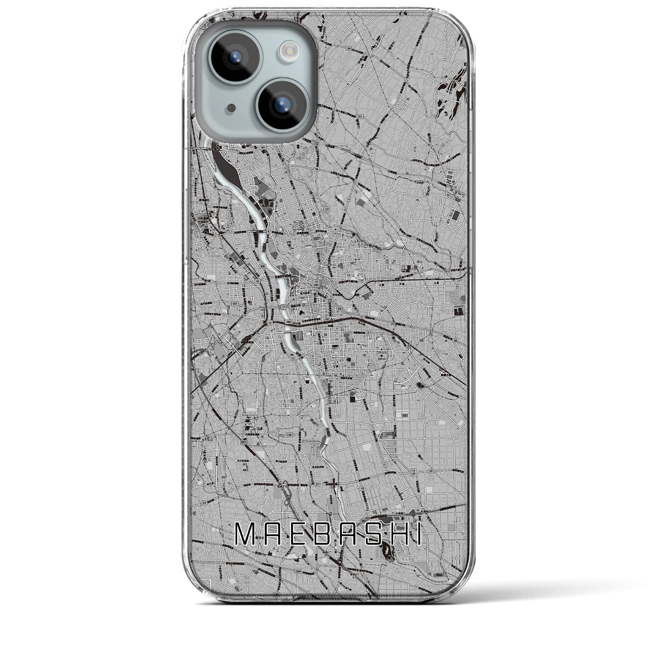 【前橋(群馬県)】地図柄iPhoneケース(クリアタイプ)