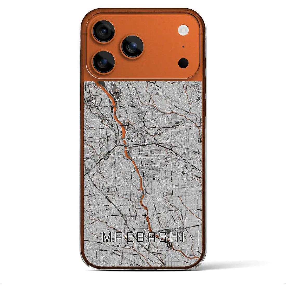 【前橋(群馬県)】地図柄iPhoneケース(クリアタイプ)