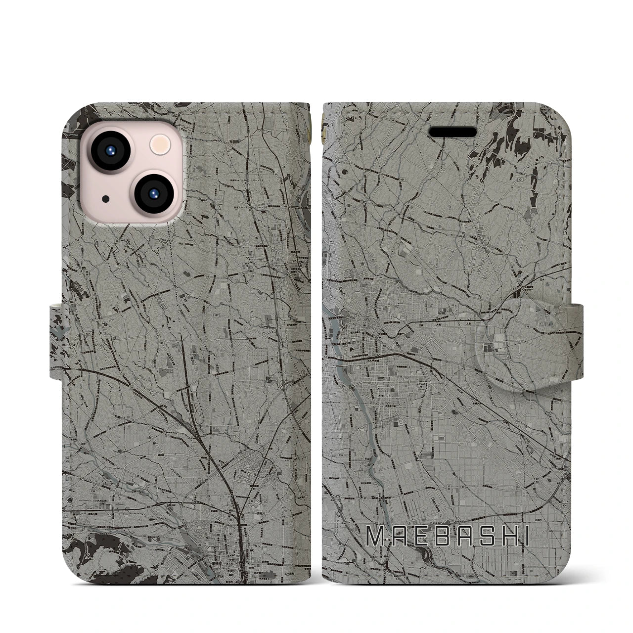 【前橋(群馬県)】地図柄iPhoneケース(手帳タイプ)