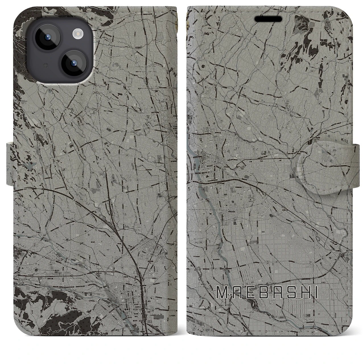 【前橋(群馬県)】地図柄iPhoneケース(手帳タイプ)