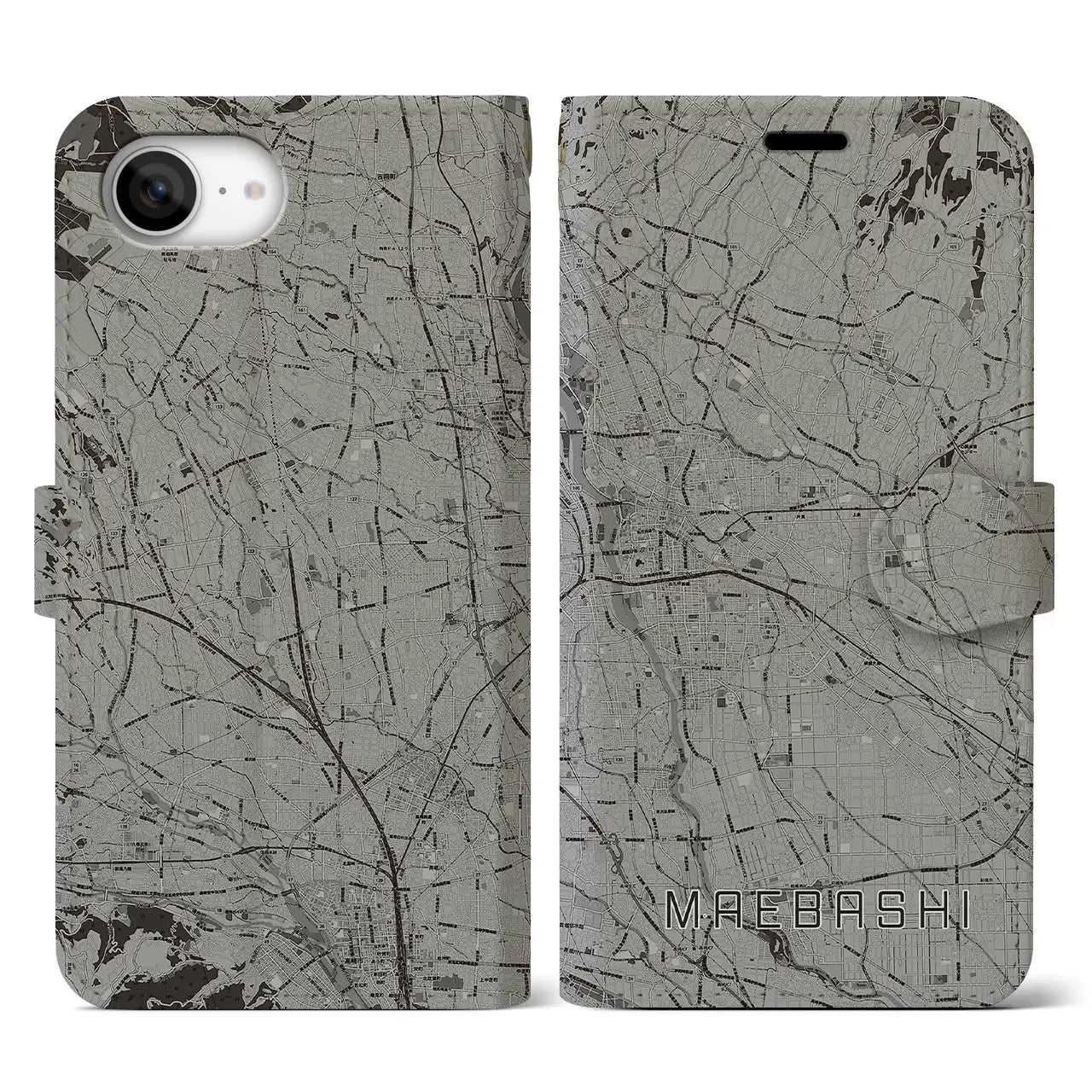 【前橋(群馬県)】地図柄iPhoneケース(手帳タイプ)