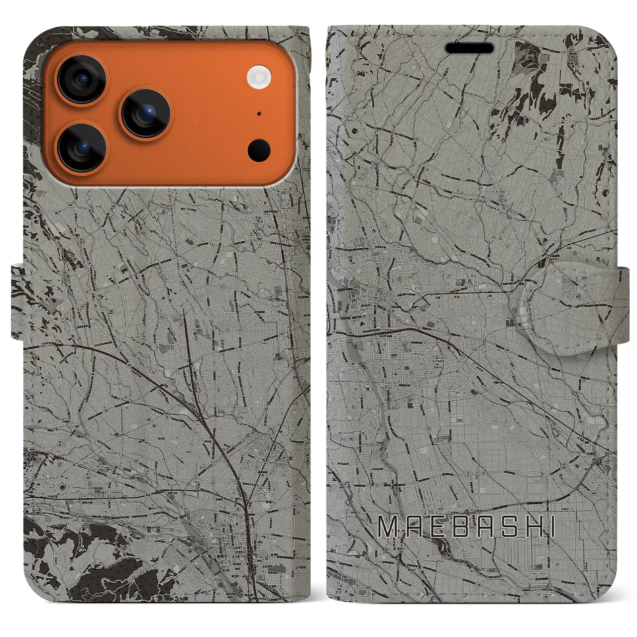 【前橋(群馬県)】地図柄iPhoneケース(手帳タイプ)