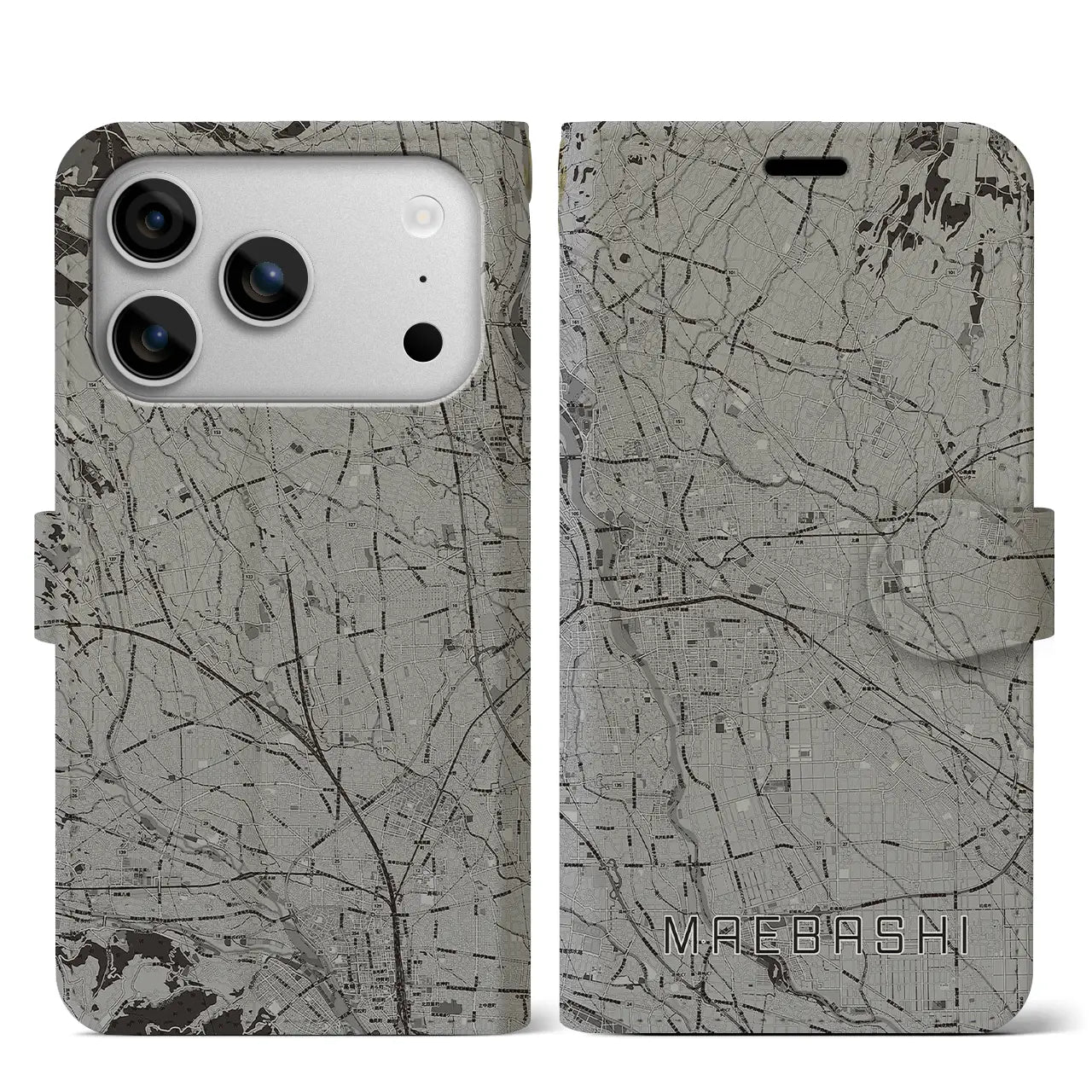 【前橋(群馬県)】地図柄iPhoneケース(手帳タイプ)