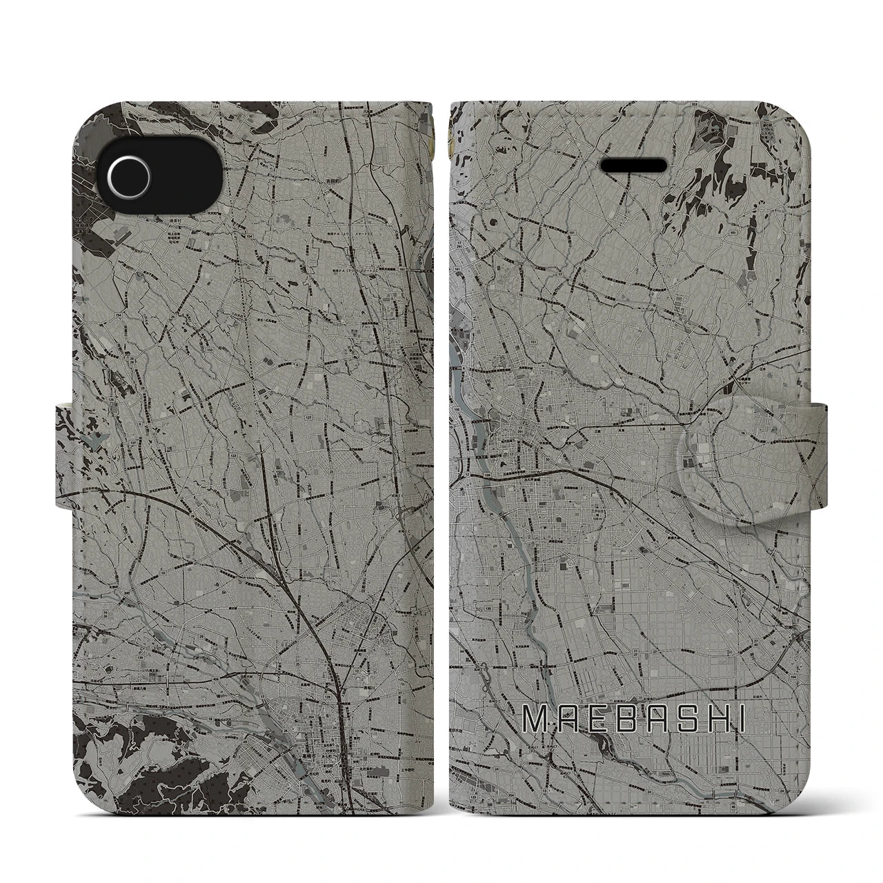 【前橋(群馬県)】地図柄iPhoneケース(手帳タイプ)