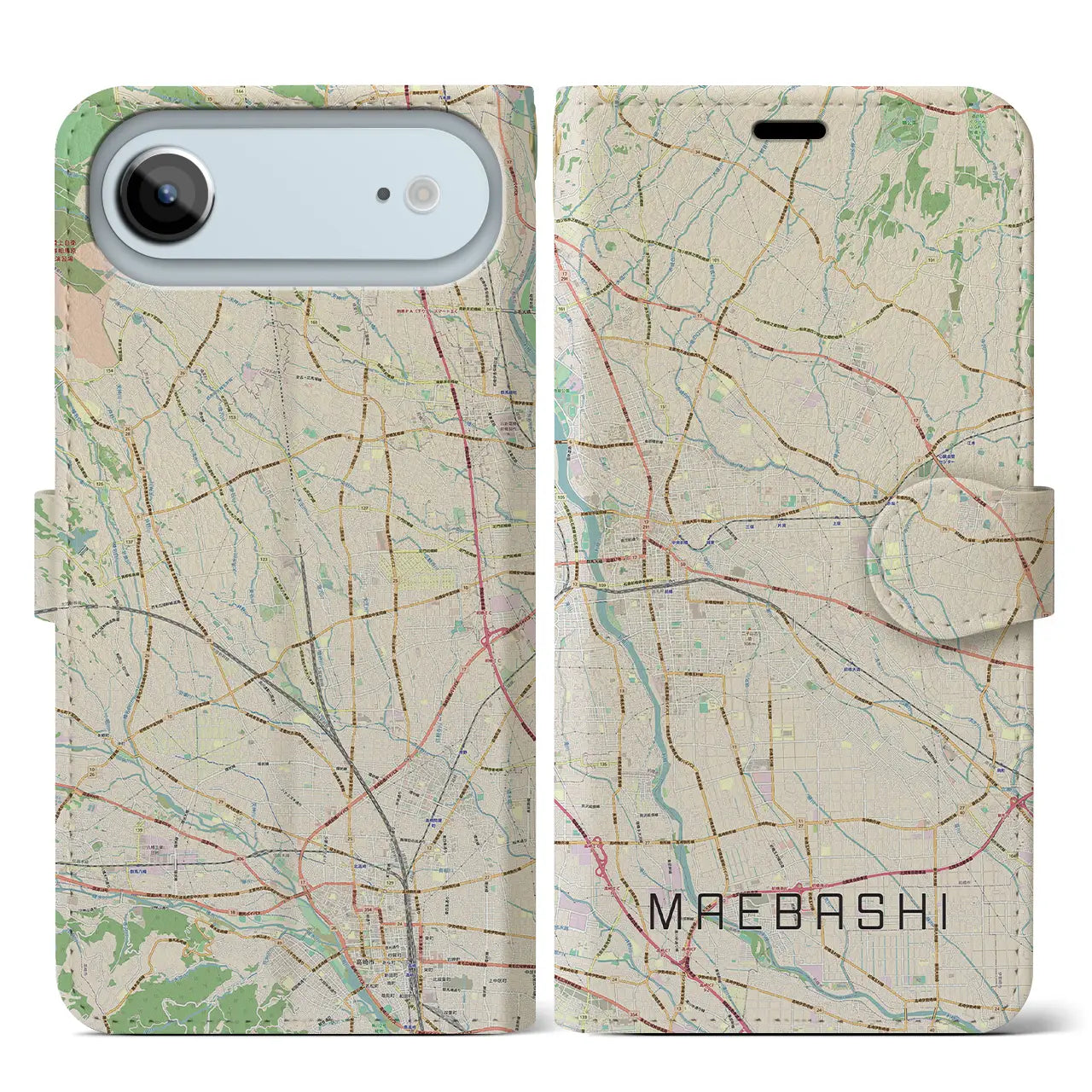 【前橋(群馬県)】地図柄iPhoneケース(手帳タイプ)