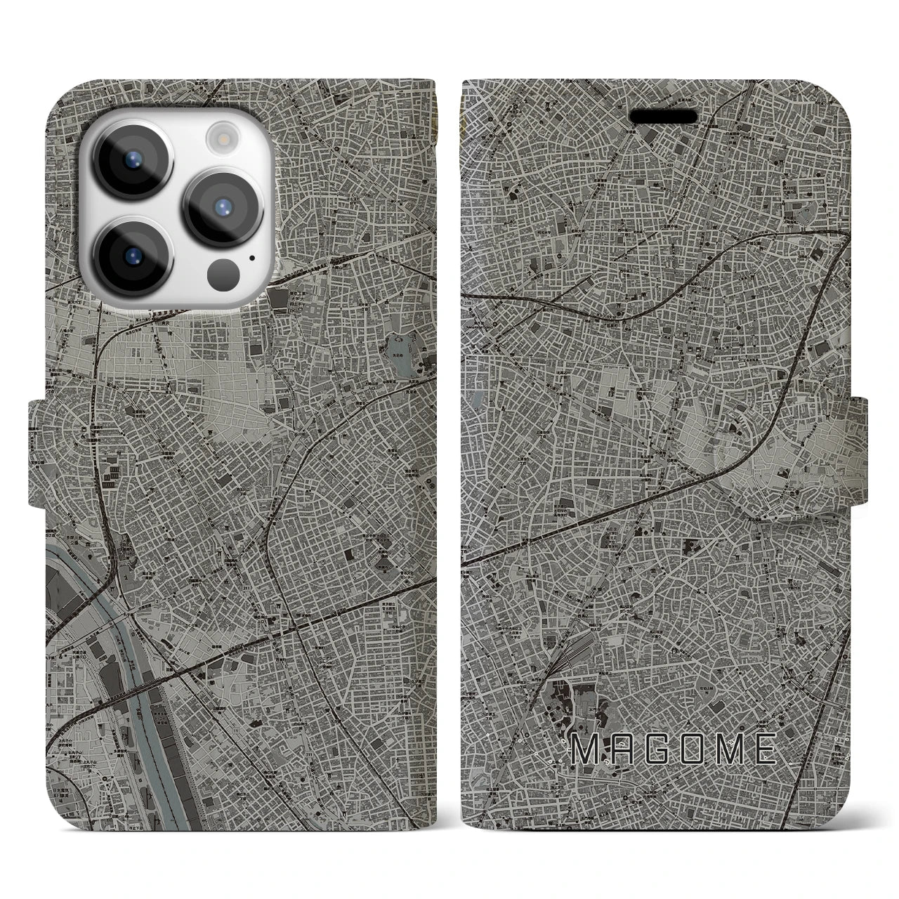 【馬込(東京都)】地図柄iPhoneケース(手帳タイプ)