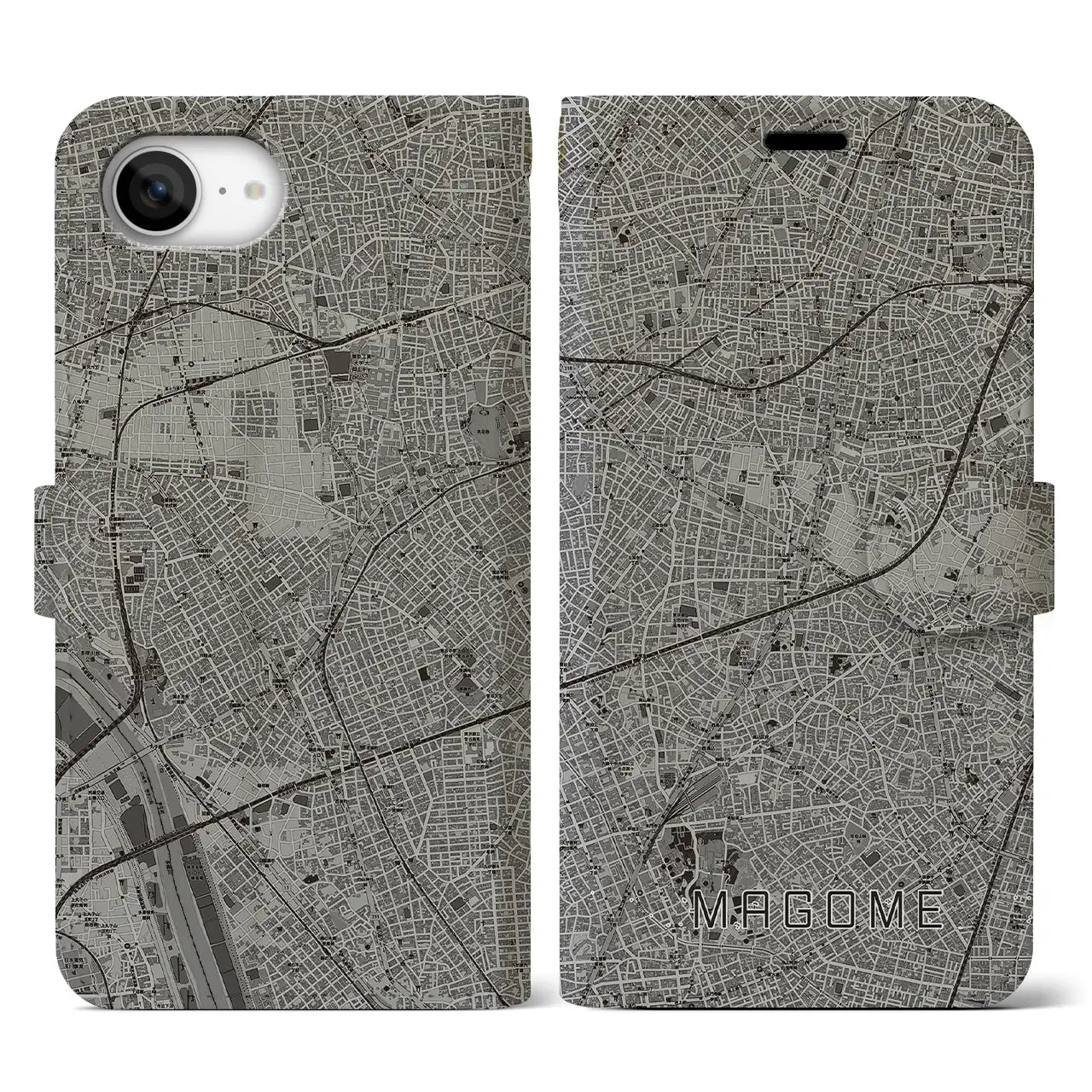 【馬込(東京都)】地図柄iPhoneケース(手帳タイプ)