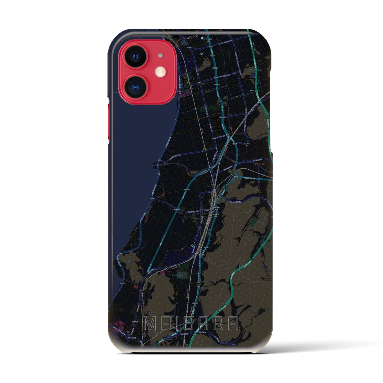 【米原(滋賀県)】地図柄iPhoneケース(バックカバータイプ)