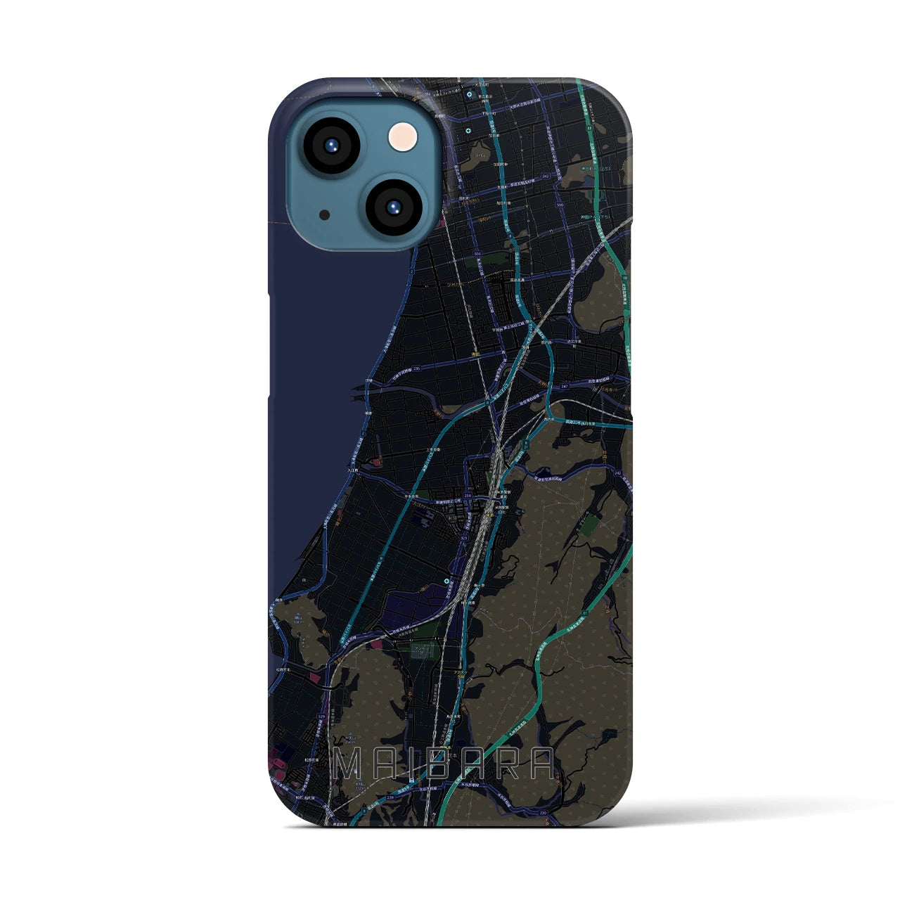 【米原(滋賀県)】地図柄iPhoneケース(バックカバータイプ)