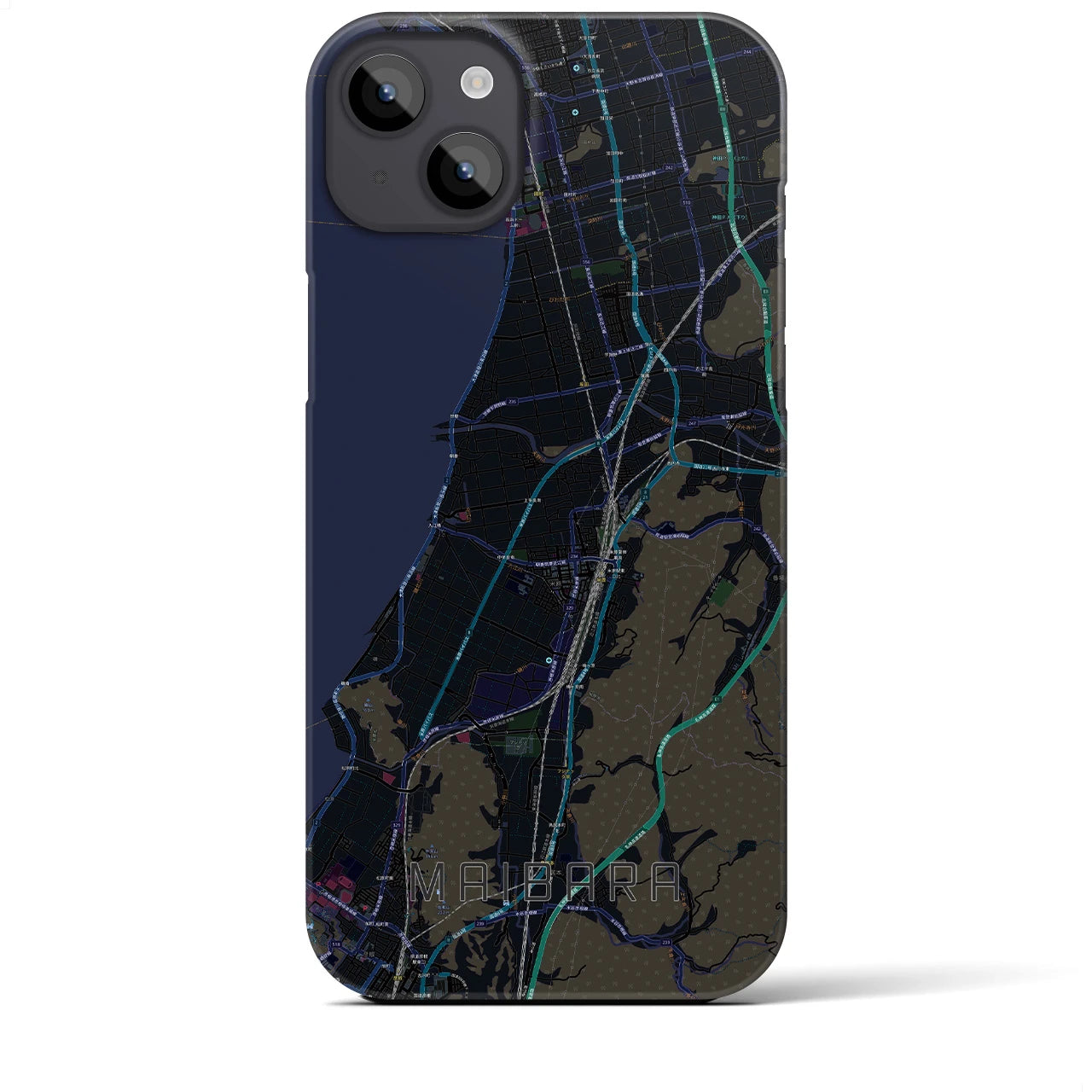 【米原(滋賀県)】地図柄iPhoneケース(バックカバータイプ)