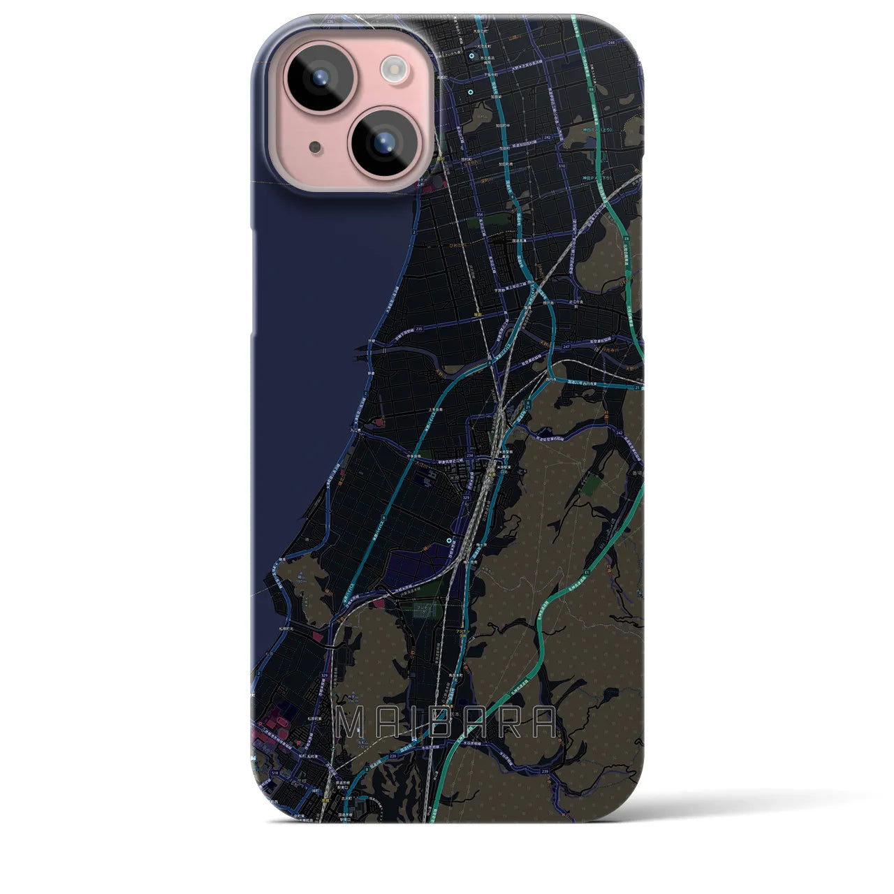 【米原(滋賀県)】地図柄iPhoneケース(バックカバータイプ)