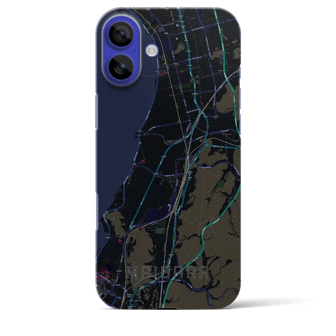 【米原(滋賀県)】地図柄iPhoneケース(バックカバータイプ)