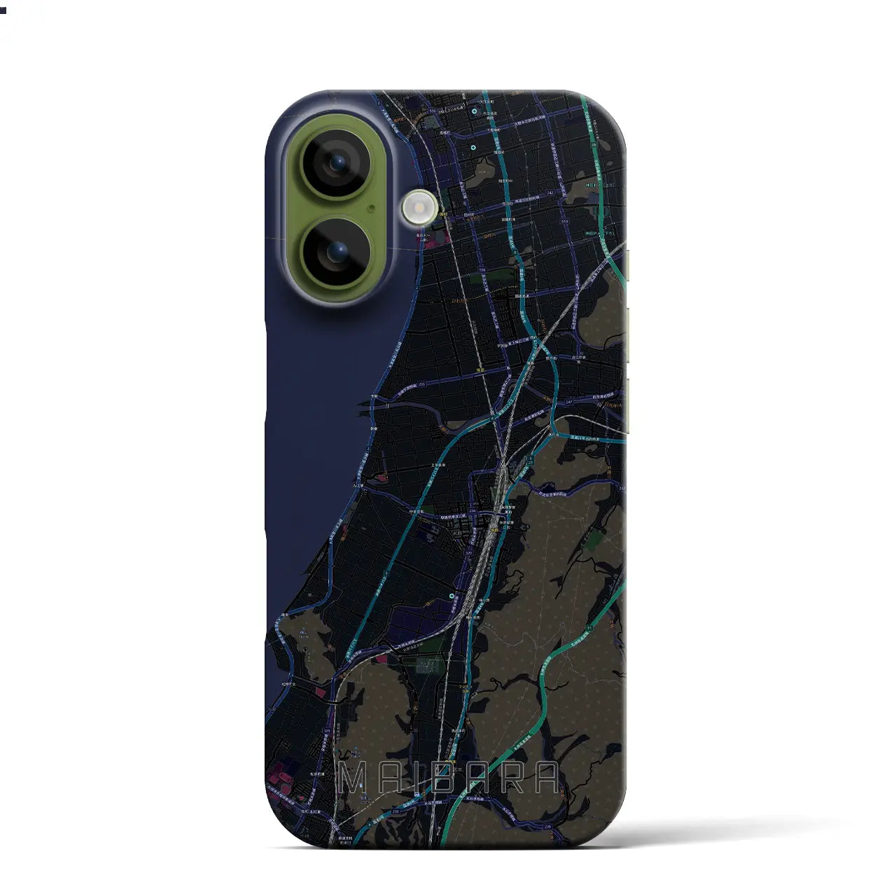 【米原(滋賀県)】地図柄iPhoneケース(バックカバータイプ)