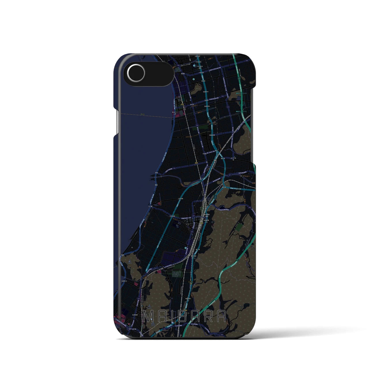 【米原(滋賀県)】地図柄iPhoneケース(バックカバータイプ)