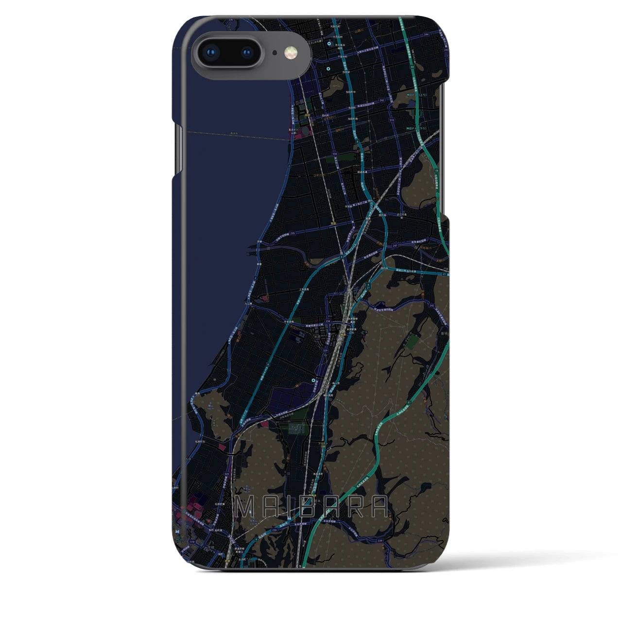 【米原(滋賀県)】地図柄iPhoneケース(バックカバータイプ)