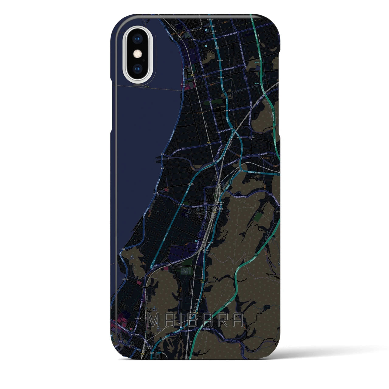 【米原(滋賀県)】地図柄iPhoneケース(バックカバータイプ)