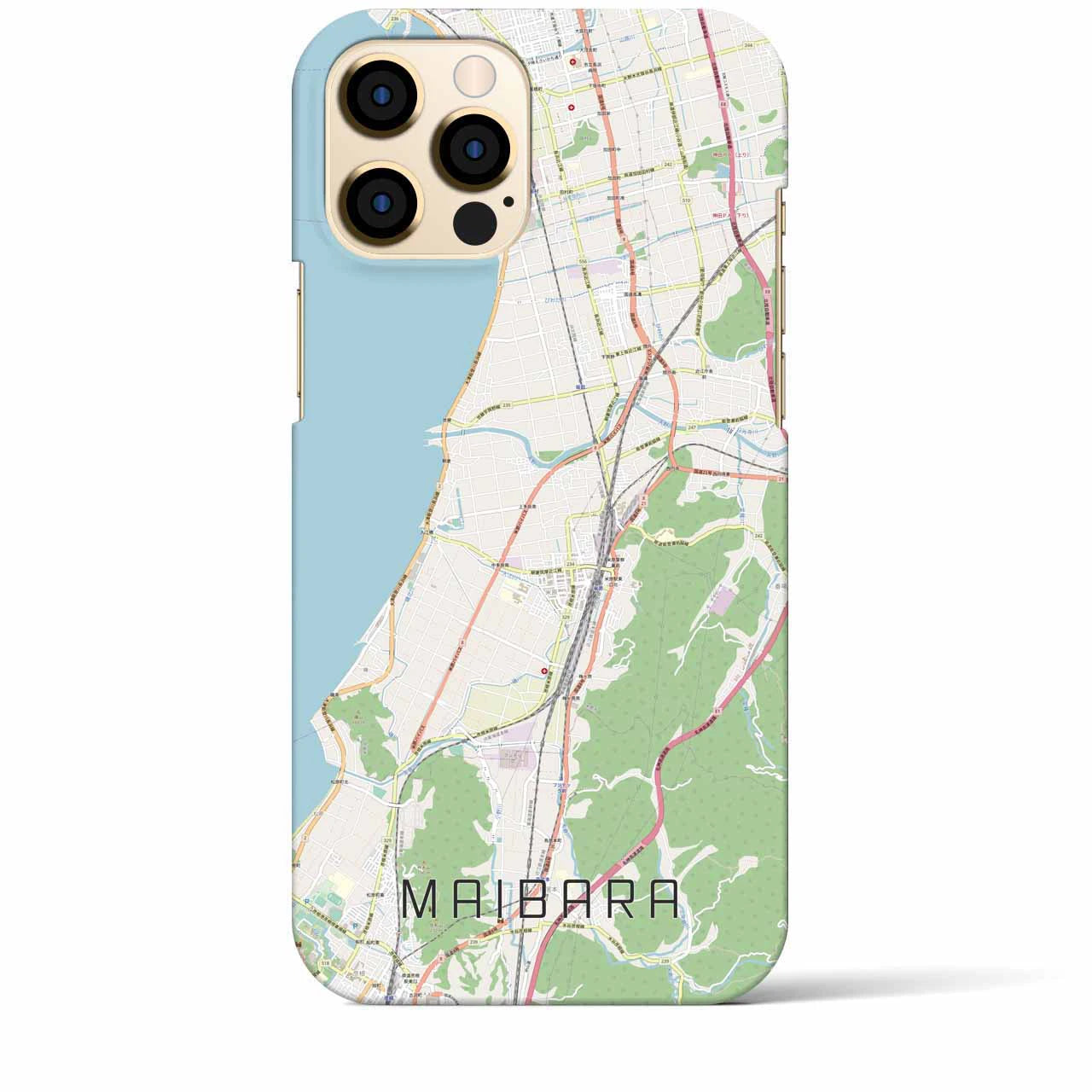 【米原(滋賀県)】地図柄iPhoneケース(バックカバータイプ)