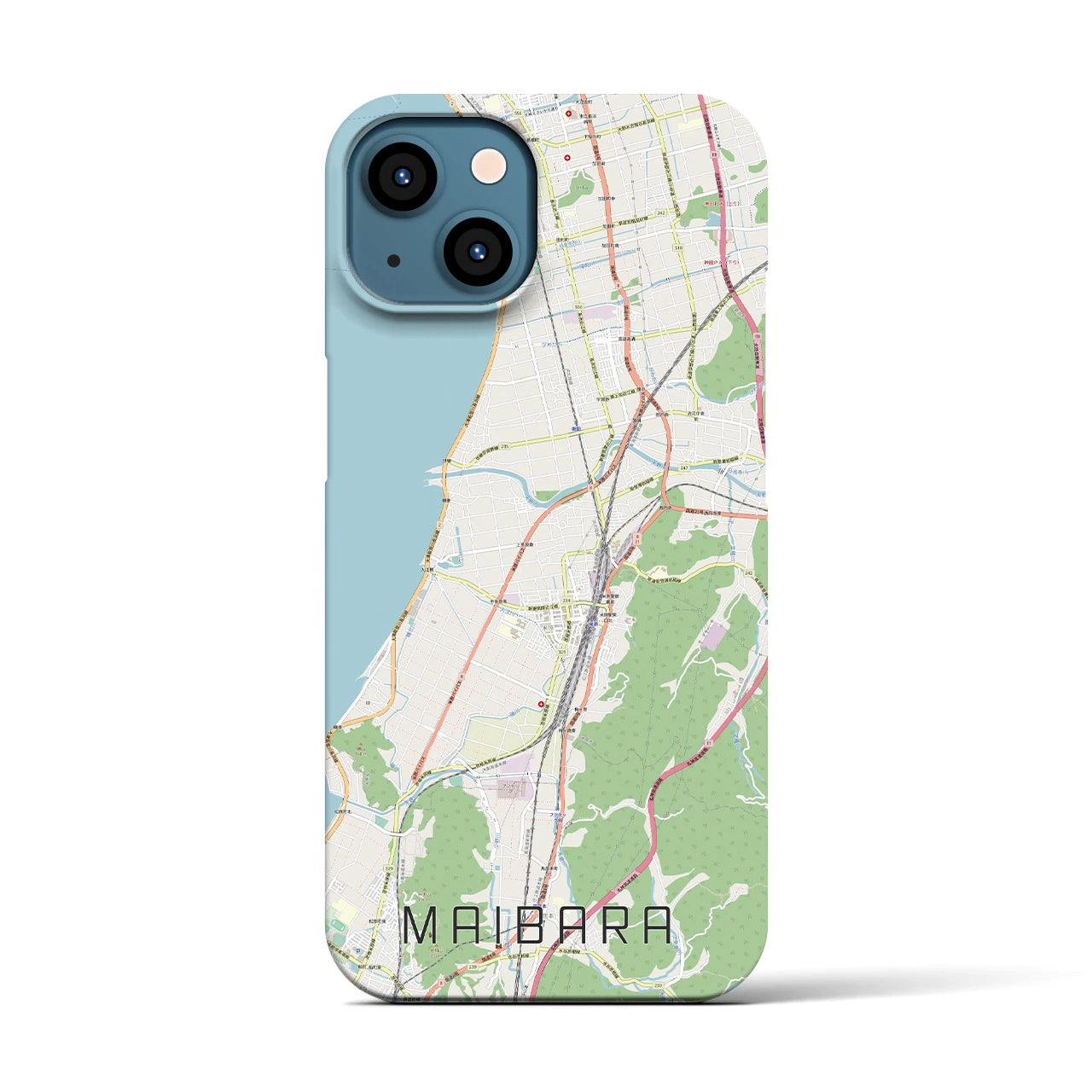 【米原(滋賀県)】地図柄iPhoneケース(バックカバータイプ)