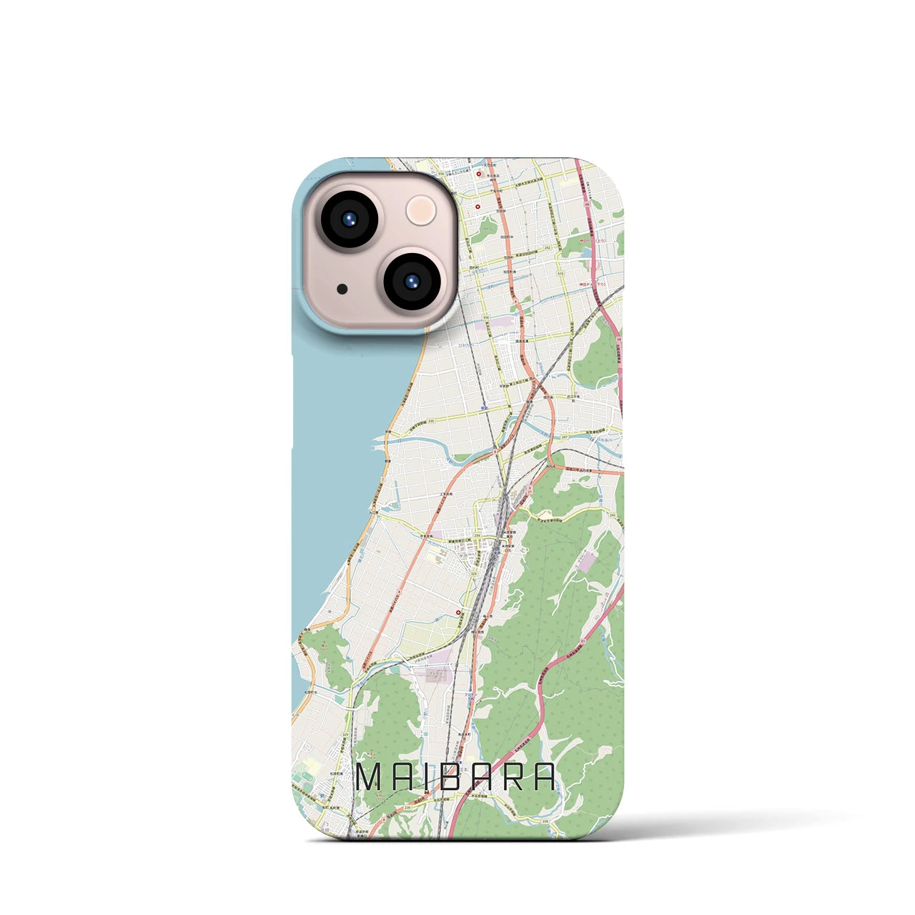 【米原(滋賀県)】地図柄iPhoneケース(バックカバータイプ)