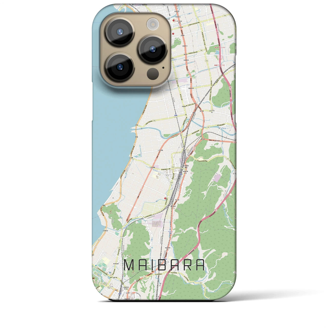 【米原(滋賀県)】地図柄iPhoneケース(バックカバータイプ)