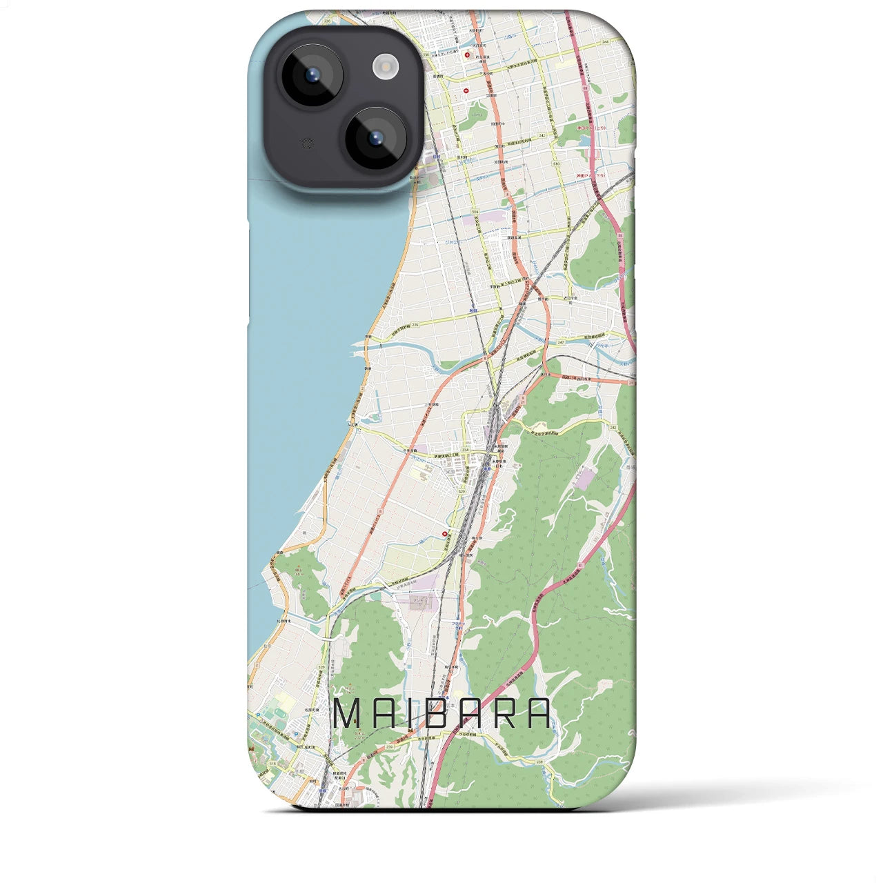 【米原(滋賀県)】地図柄iPhoneケース(バックカバータイプ)