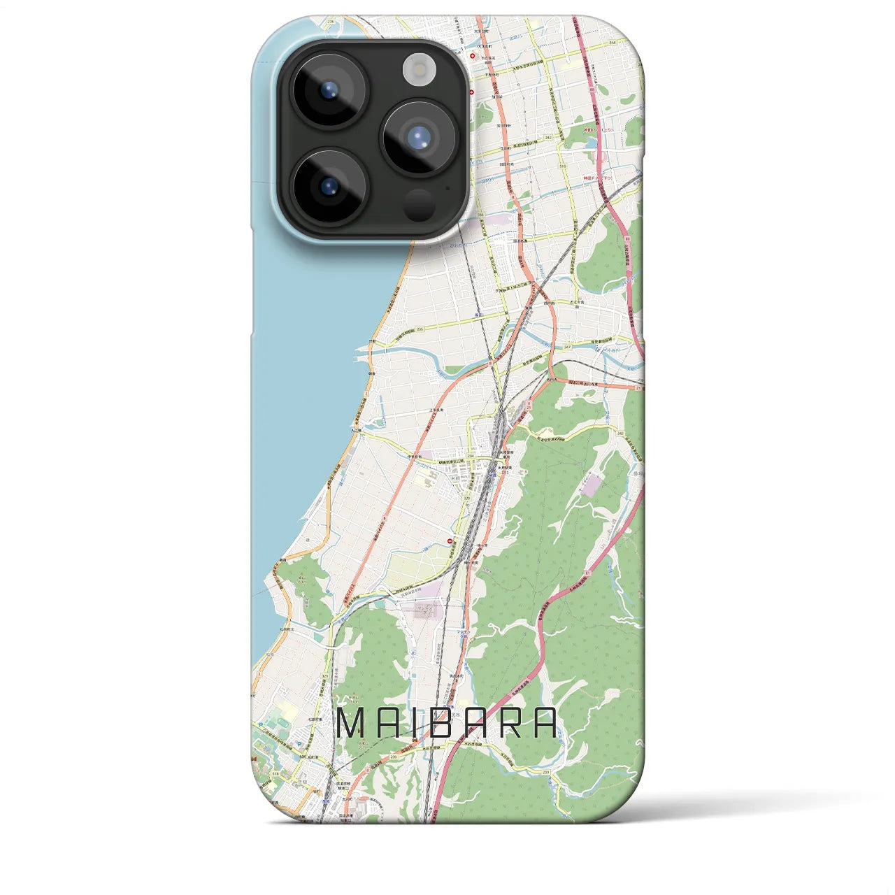 【米原(滋賀県)】地図柄iPhoneケース(バックカバータイプ)