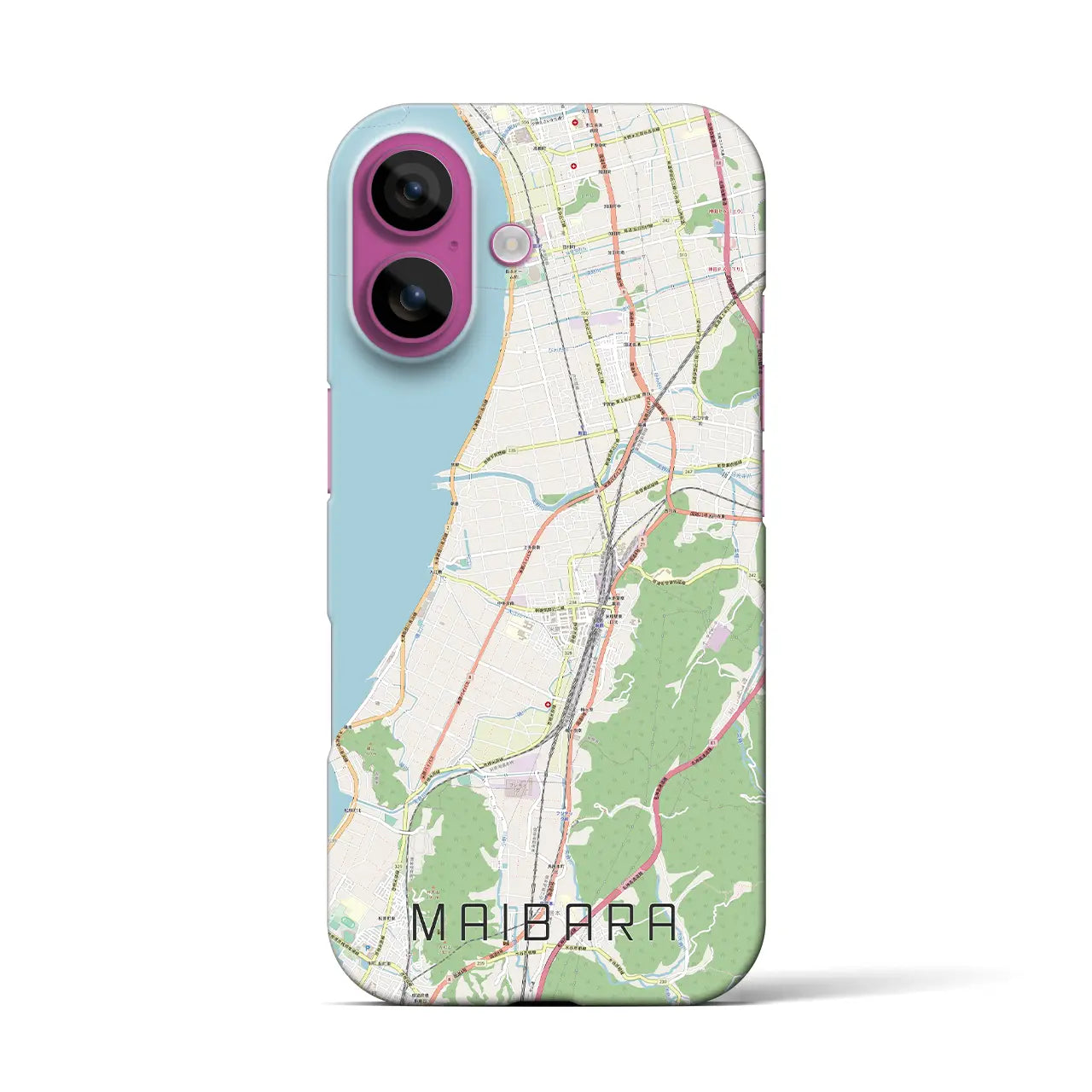 【米原(滋賀県)】地図柄iPhoneケース(バックカバータイプ)