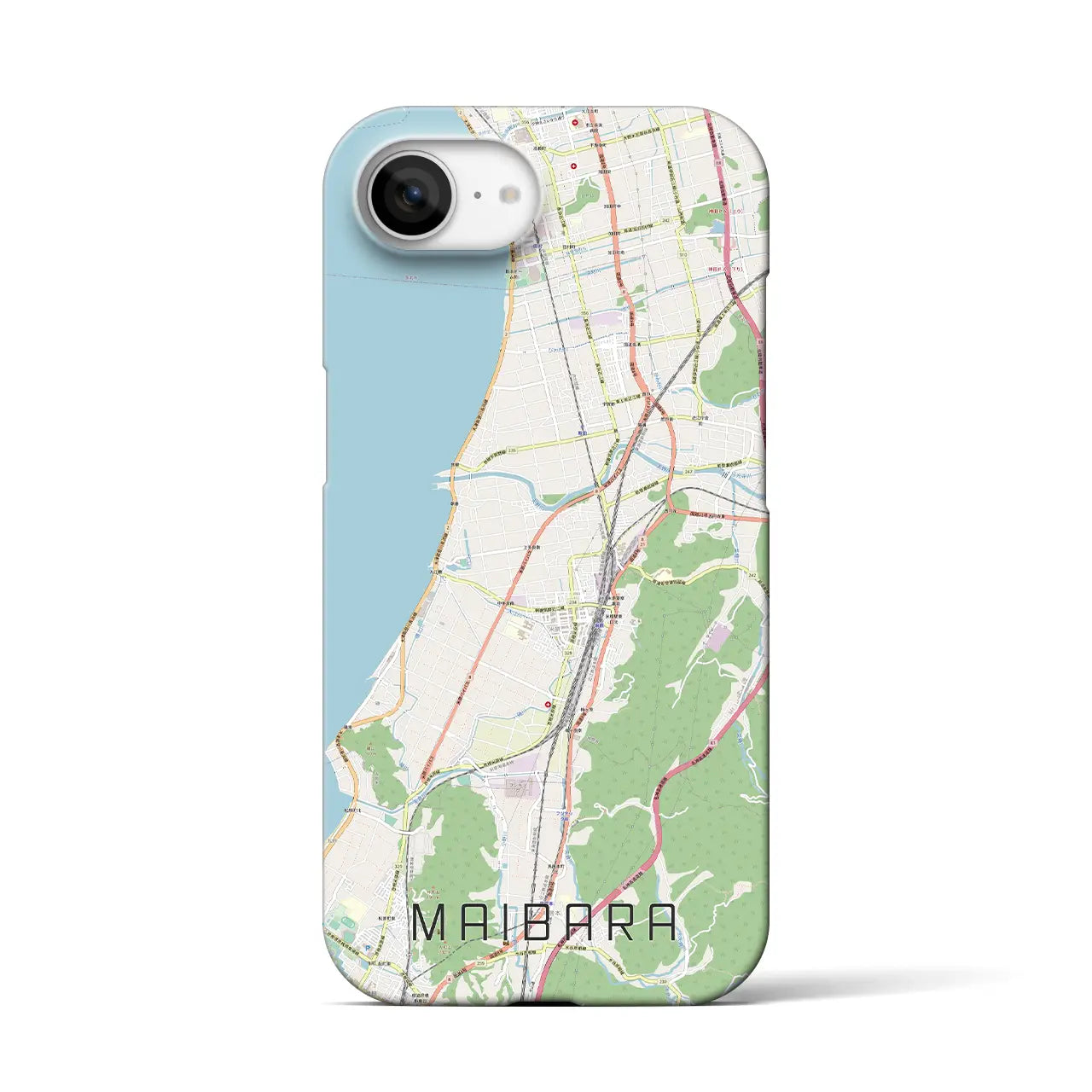 【米原(滋賀県)】地図柄iPhoneケース(バックカバータイプ)
