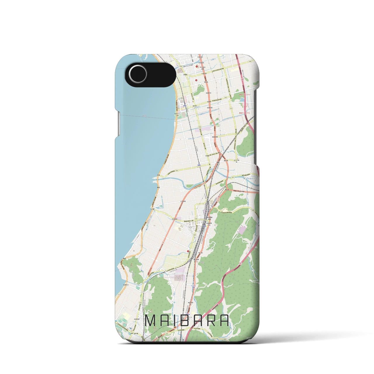 【米原(滋賀県)】地図柄iPhoneケース(バックカバータイプ)
