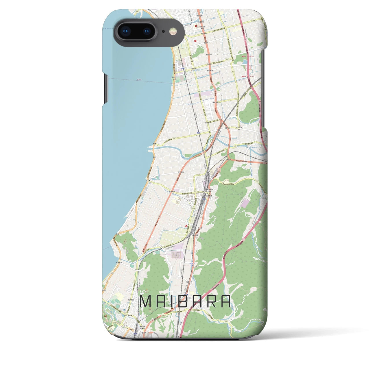 【米原(滋賀県)】地図柄iPhoneケース(バックカバータイプ)