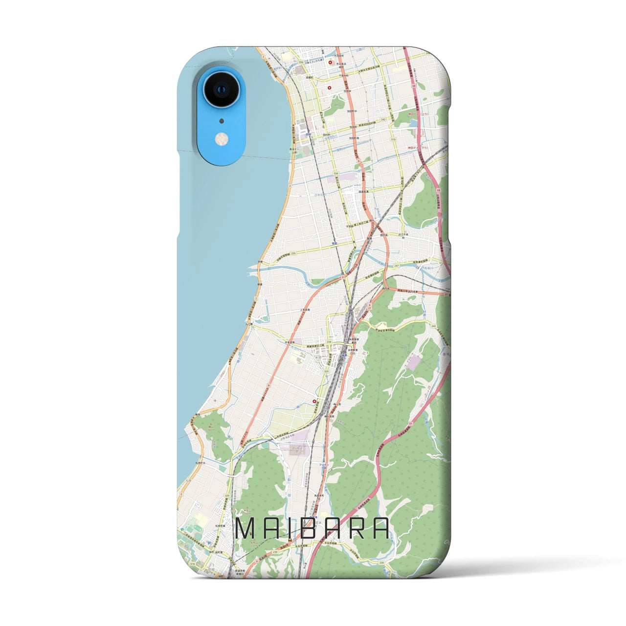 【米原(滋賀県)】地図柄iPhoneケース(バックカバータイプ)