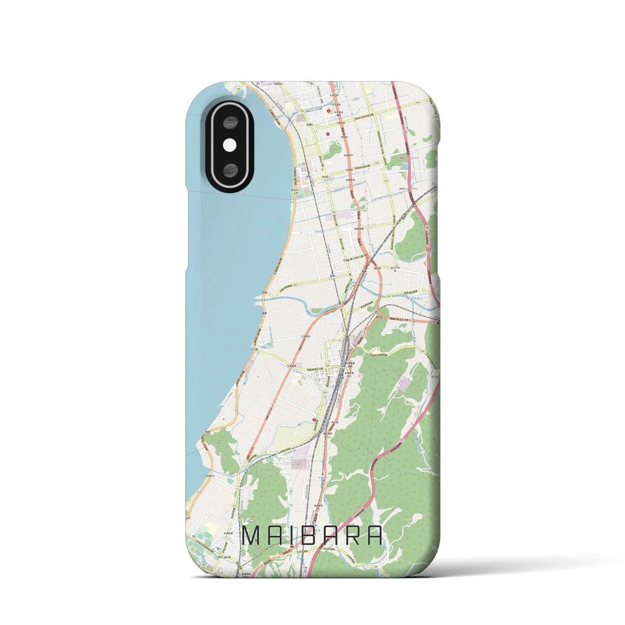 【米原(滋賀県)】地図柄iPhoneケース(バックカバータイプ)