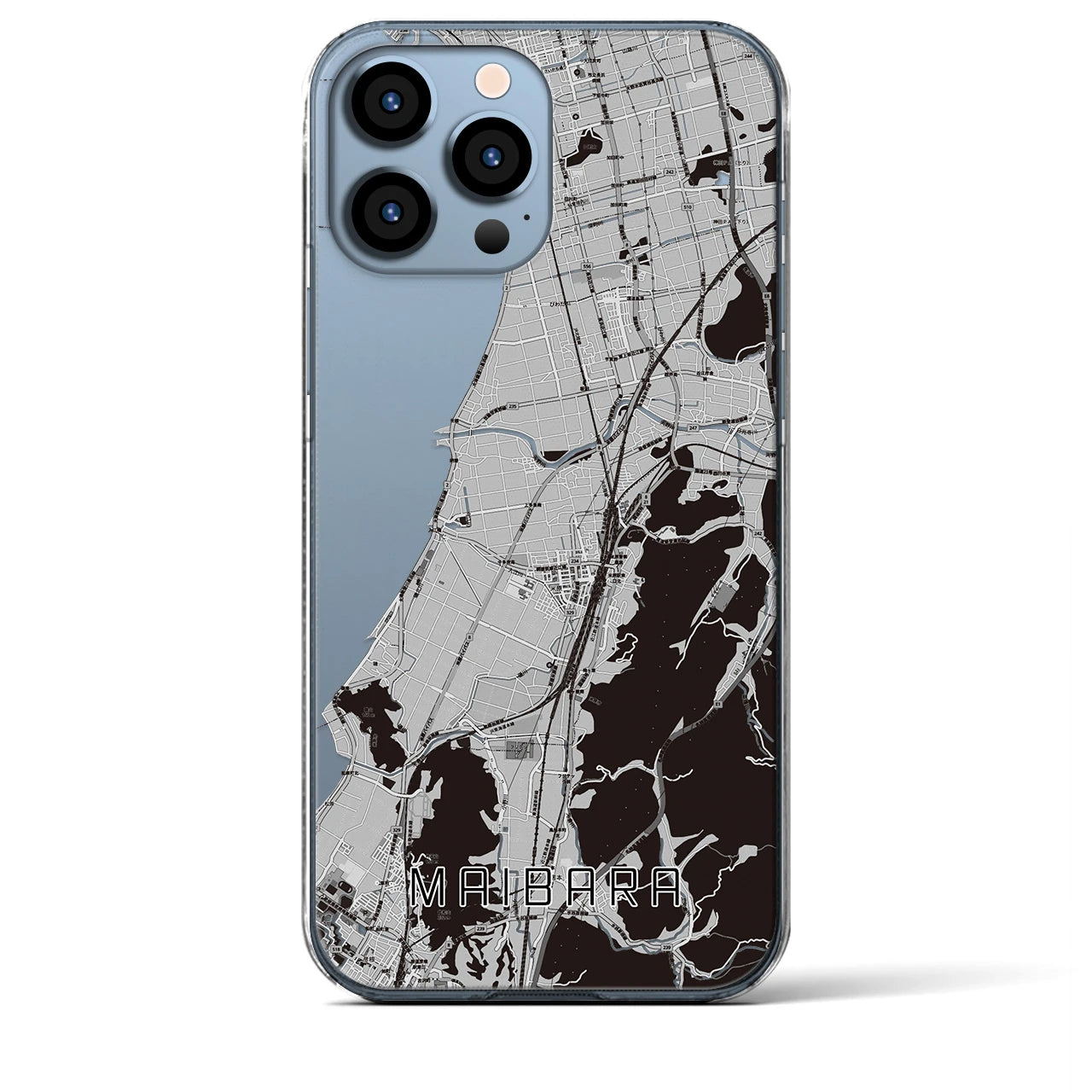 【米原(滋賀県)】地図柄iPhoneケース(クリアタイプ)