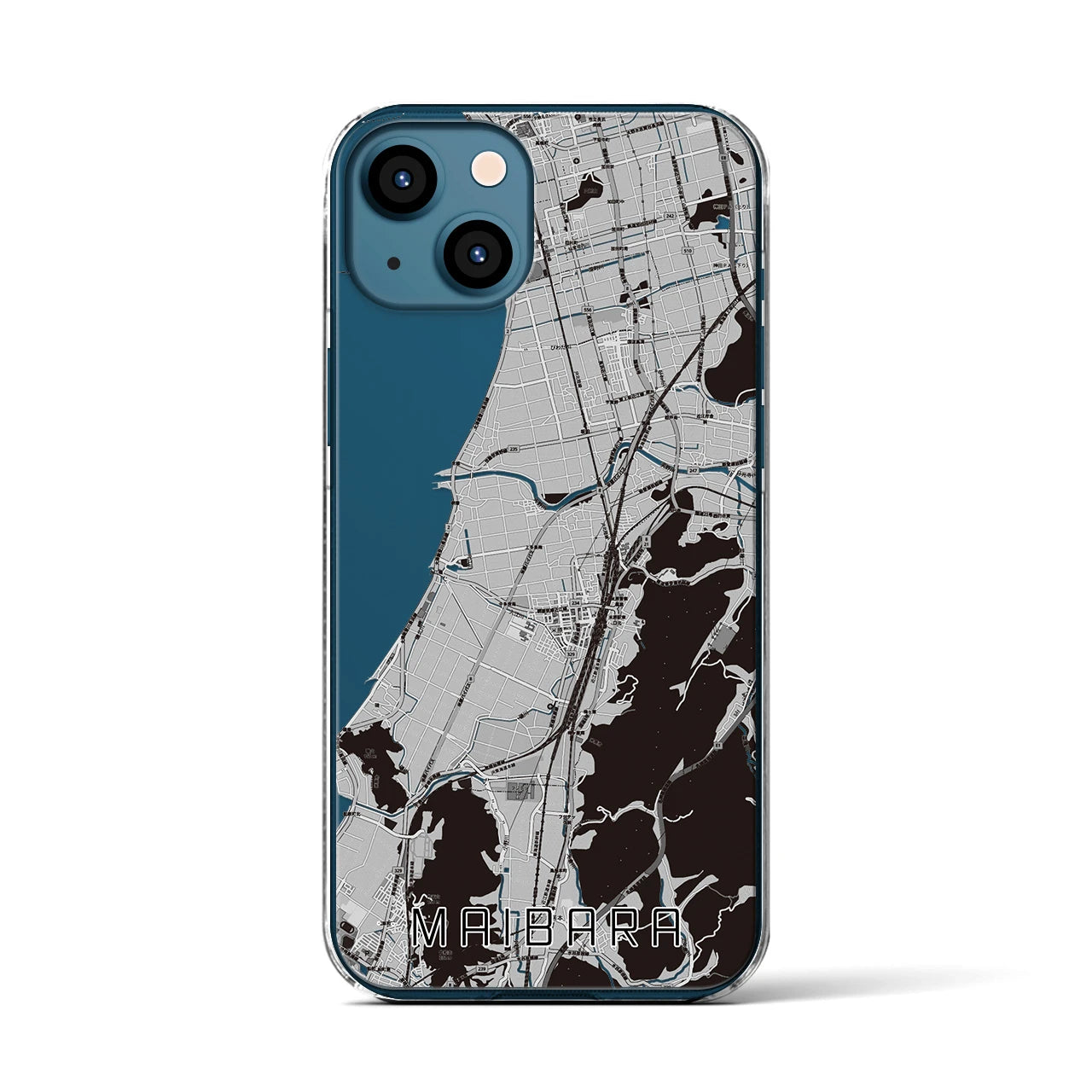 【米原(滋賀県)】地図柄iPhoneケース(クリアタイプ)