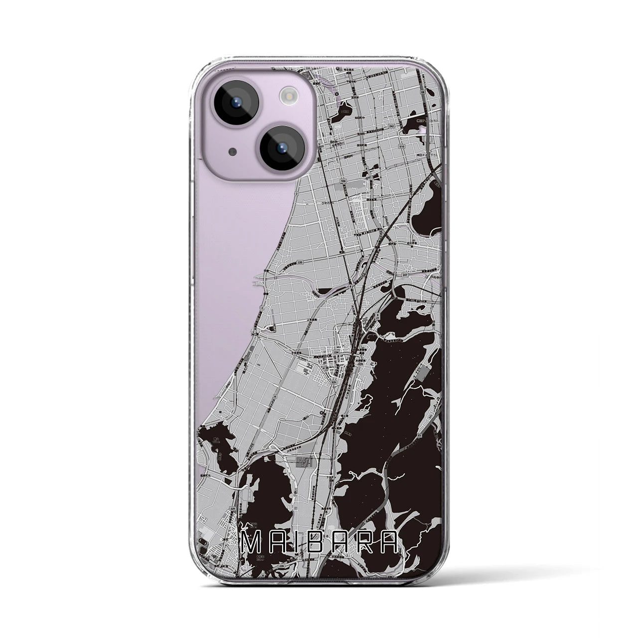 【米原(滋賀県)】地図柄iPhoneケース(クリアタイプ)