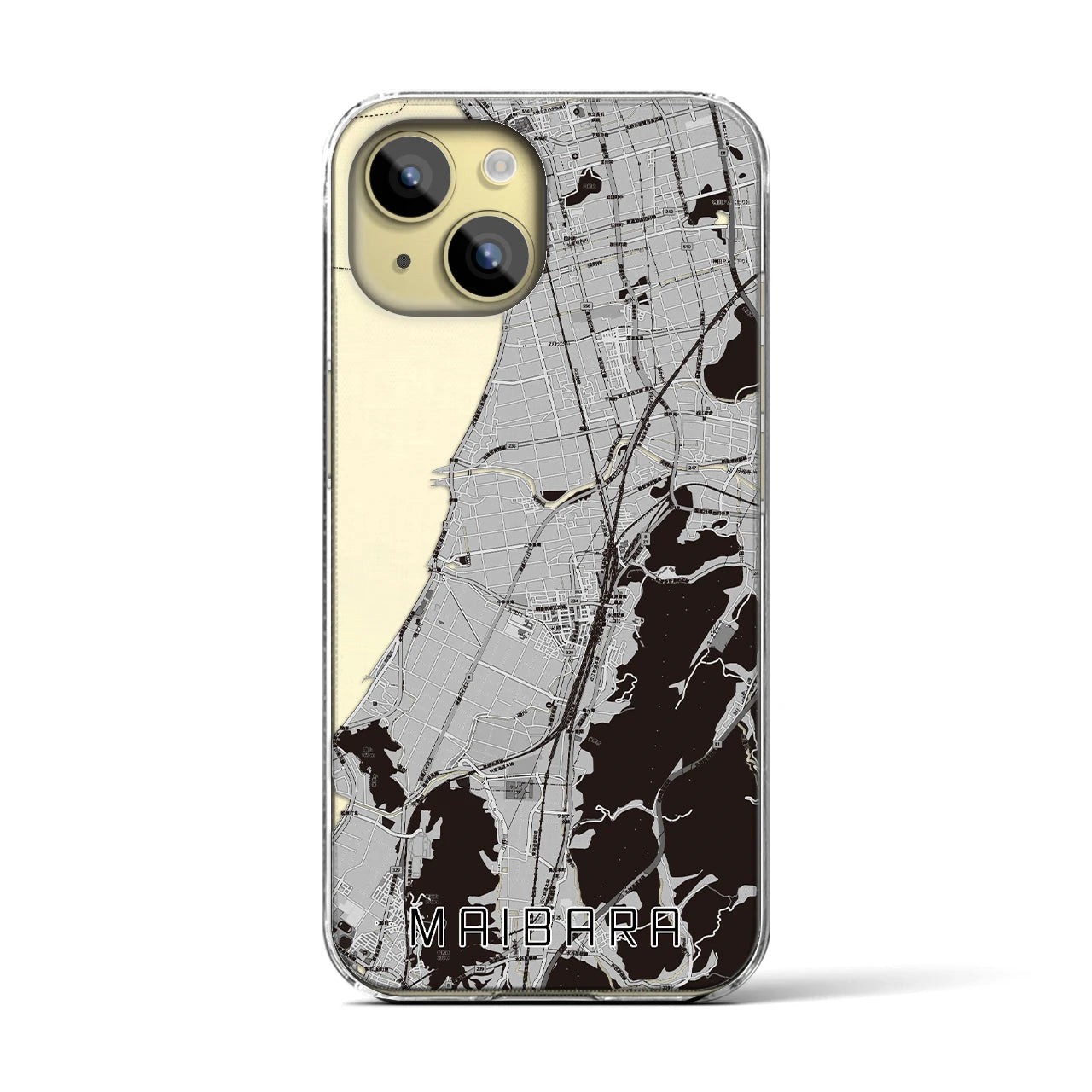 【米原(滋賀県)】地図柄iPhoneケース(クリアタイプ)