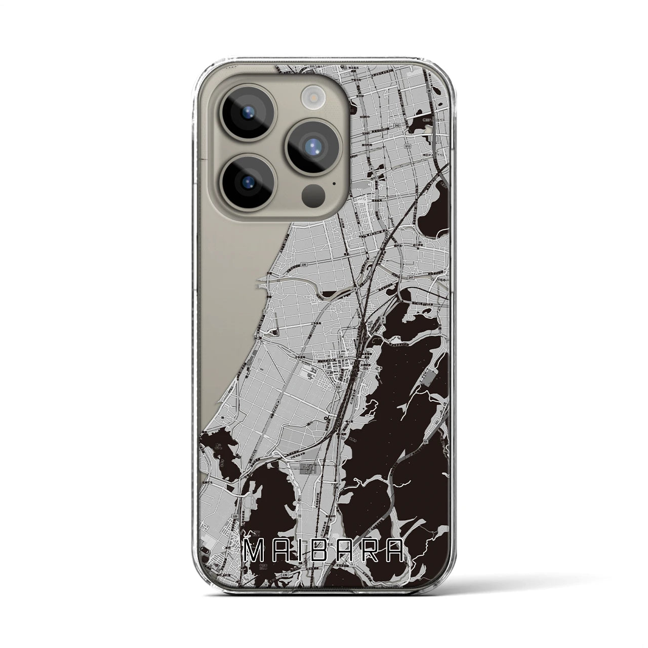 【米原(滋賀県)】地図柄iPhoneケース(クリアタイプ)